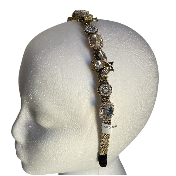 Mexican Artisan Gold Crystal Bee Headband • Handmade • Bridal Wedding Party - Picture 4 of 9